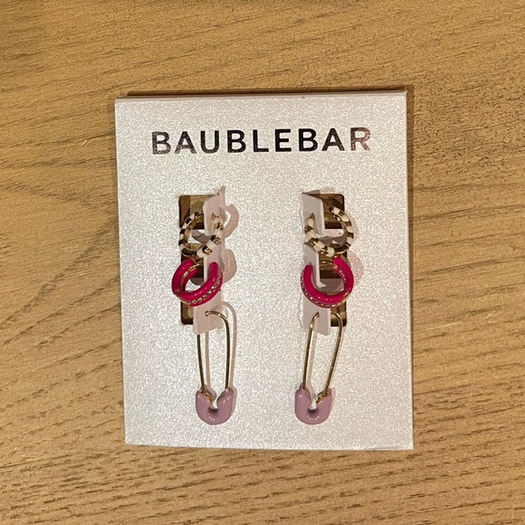 Baublebar Maisie Set of 3 Earrings in Pink Purple Gold - Picture 3 of 4
